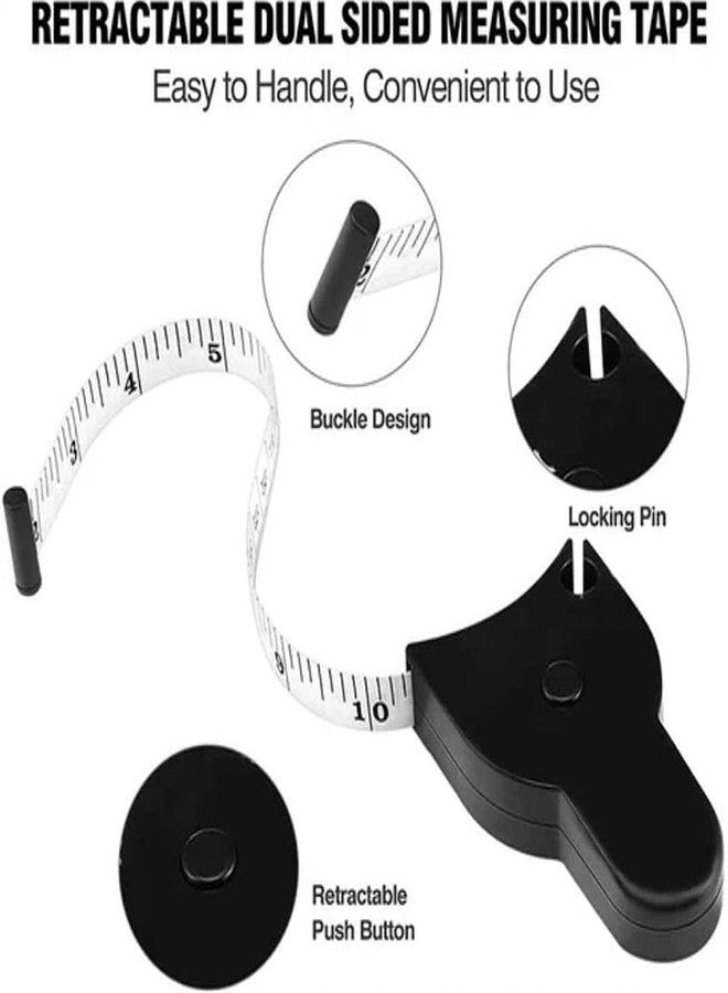 DS Enterprise Automatic Telescopic Tape Measure, Portable 60inch with Lock Pin and Push Button Retract Self Tightening for Body Waist Hip Bust Arms Measuring Ruler Accurate Sewing Tape (1) - Image 2